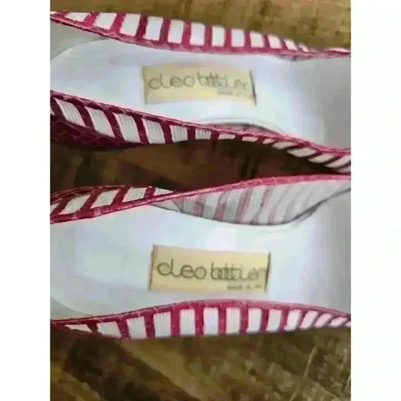 Vintage Cleo Bottier Made In Italy Crocidile Pumps Pink Size 38 1/2 - Picture 3 of 16